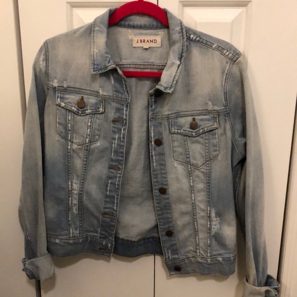 J Brand Slim Fit Distressed Jean Jacket in atomic light wash